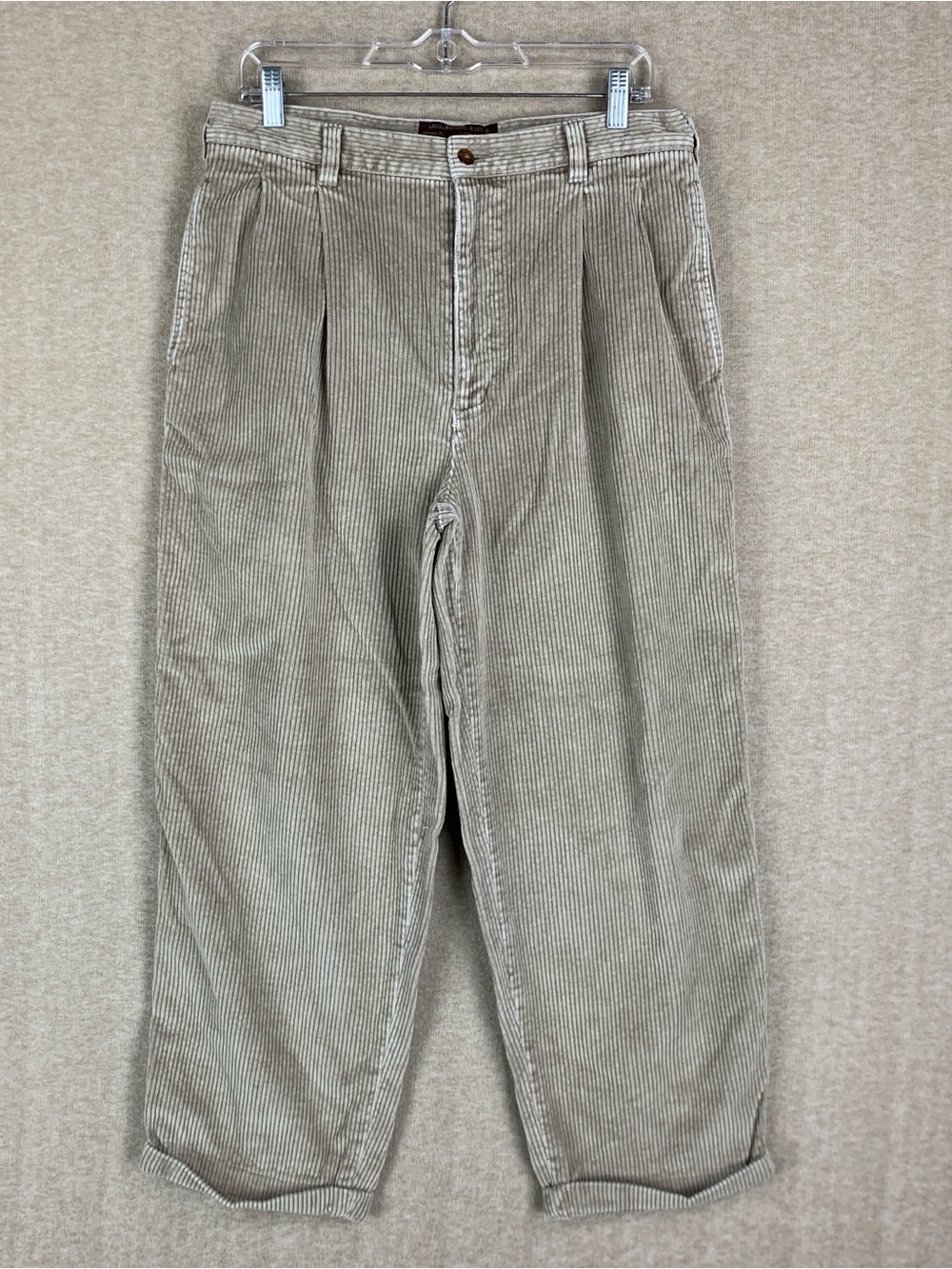 Abercrombie & Fitch Corduroy Pants 32x26 Mens Brown Pleated Wide Wale Bagg